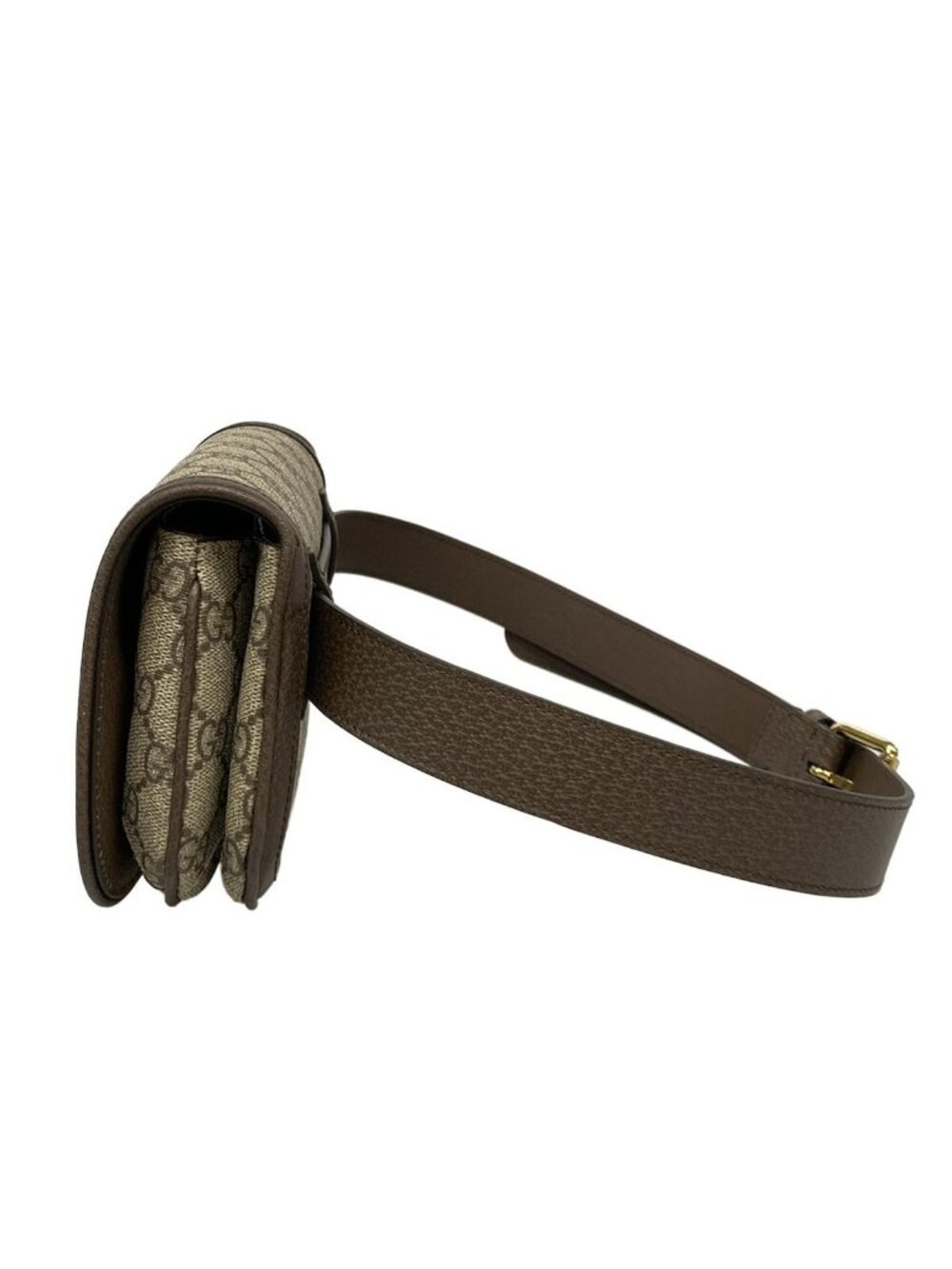 ★SOLD★ Gucci Waist Pouch Interlocking GG Plus Supreme Dark Brown Beige Leather - Picture 4 of 15